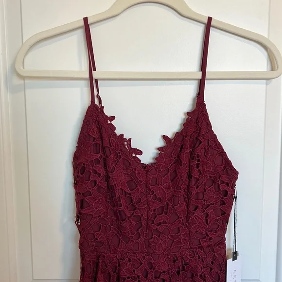 Astr The Label Lace Midi Dress Red Tannin Xs at Nordstrom Rack - Womens Casual Dresses - Womens Dres